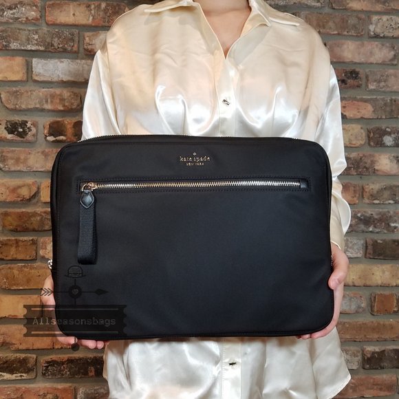 Kate Spade Bags | Kate Spade Laptop Sleeve with Strap Bag Black | Color: Black | Size: Os | Tammyemery9's Closet